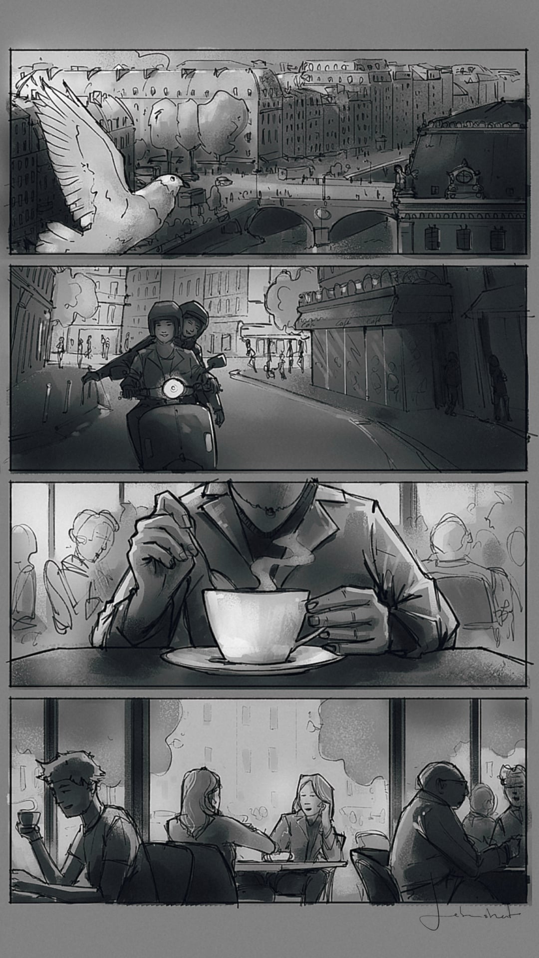 Storyboard Girls in Paris