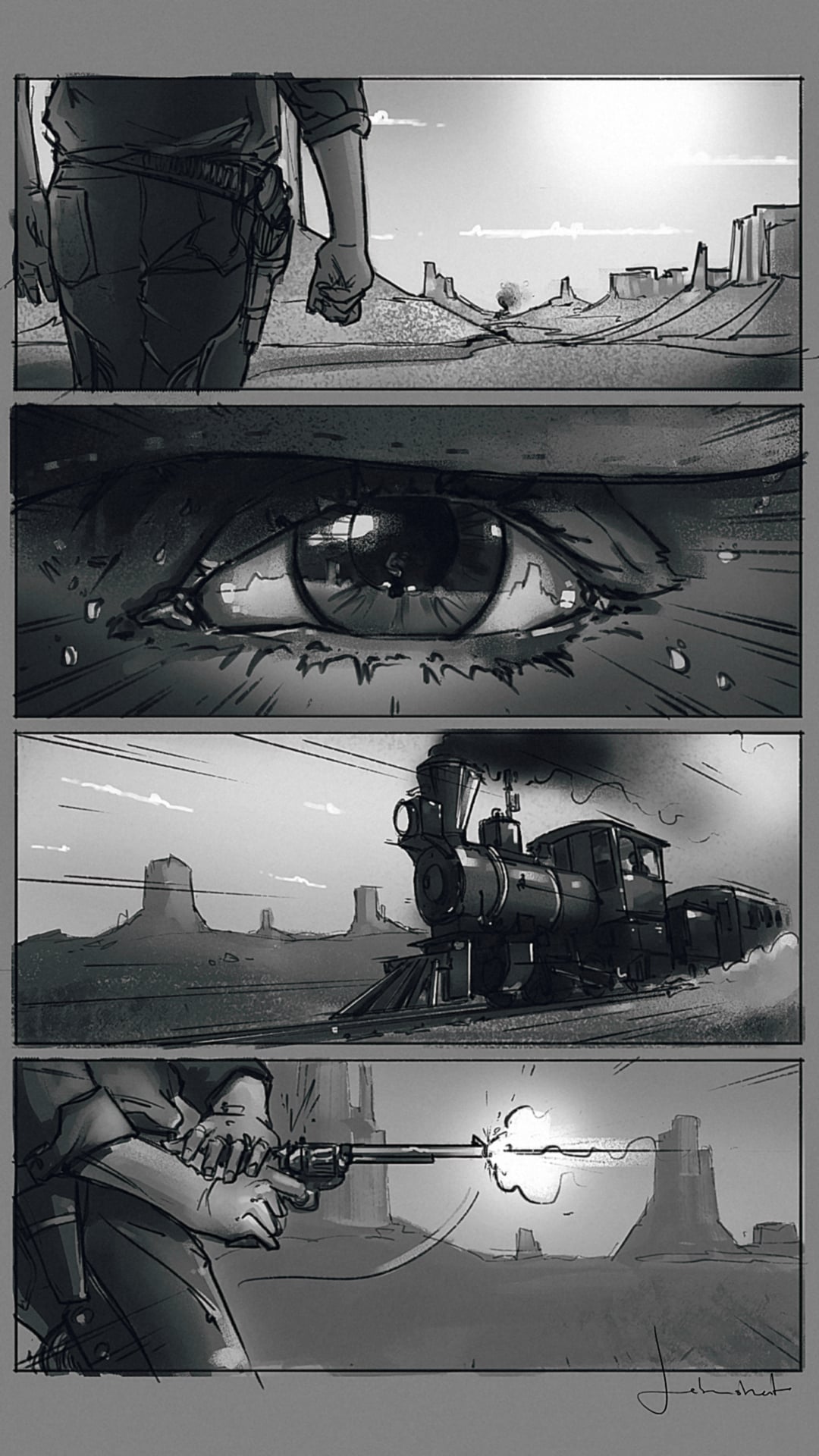 Storyboard Cowboy in Western