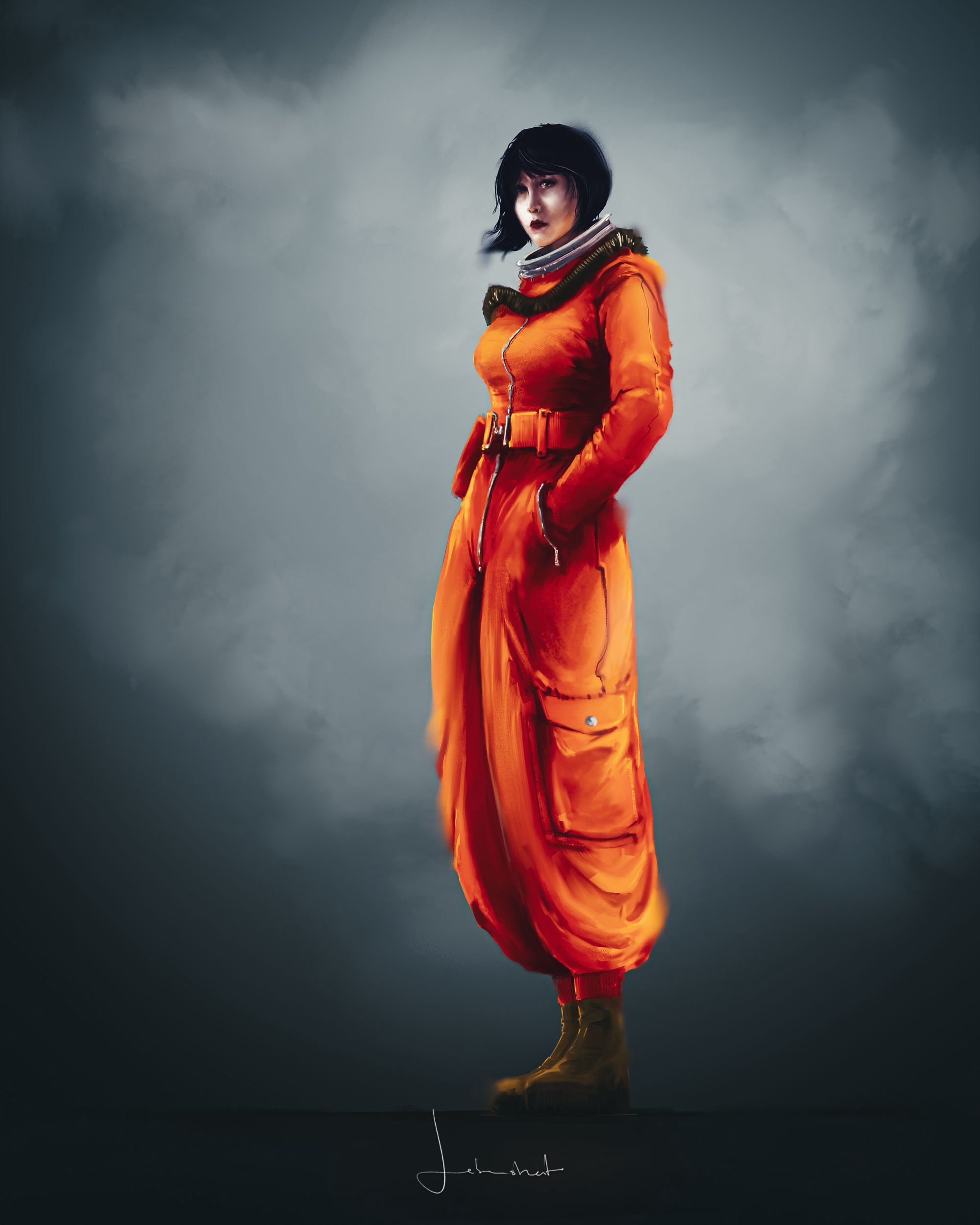 Girl in Starfighter Suit