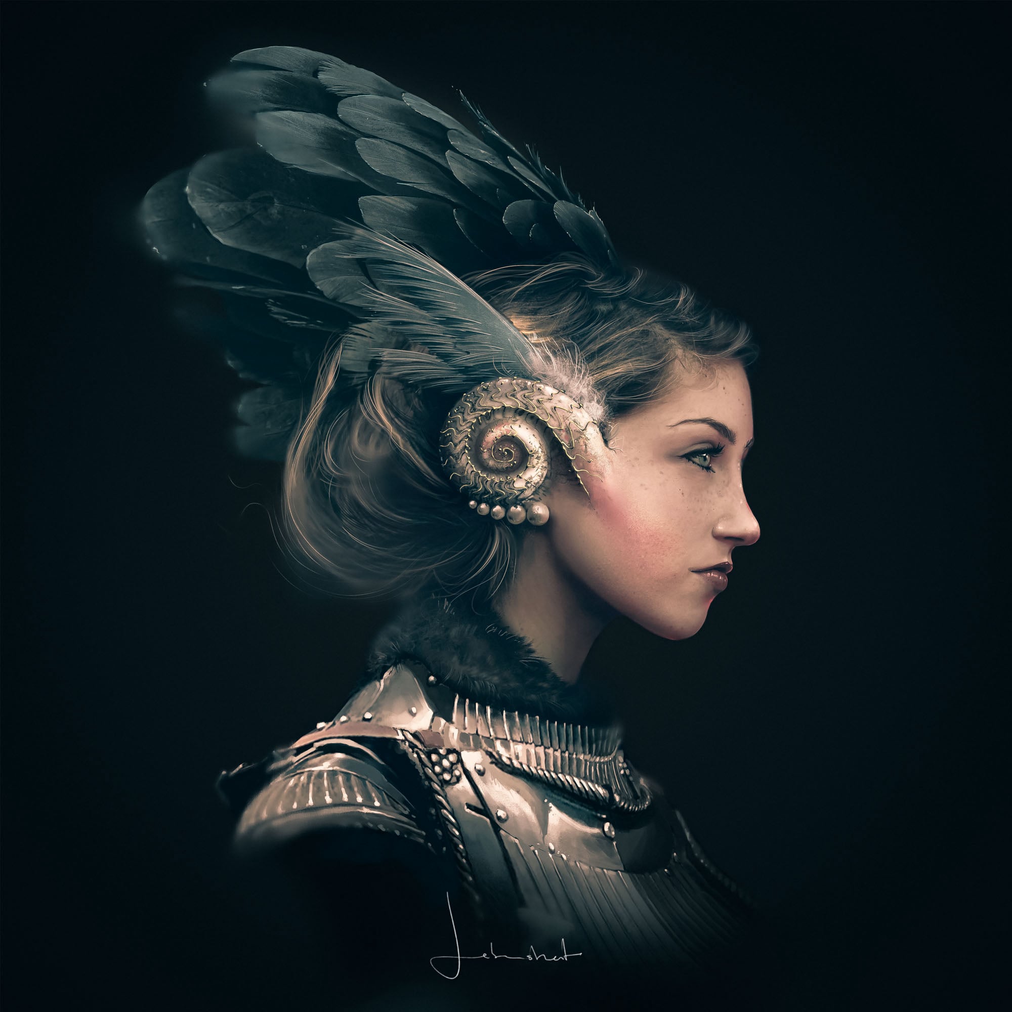 Girl with Feathers